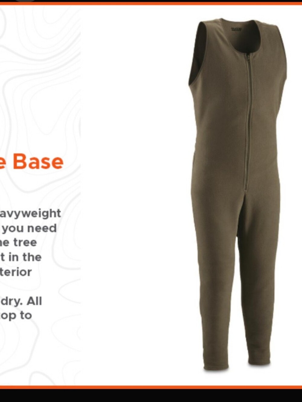 Guide gear Base Layer Union Suit Large